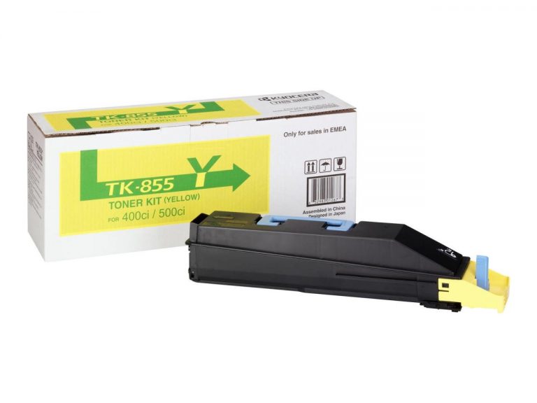 Kyocera Original TK-855Y Toner gelb 18.000 Seiten (1T02H7AEU0) für TASKalfa 400ci, 500ci