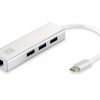 LevelOne USB-0504 Netzwerkadapter USB-C zu Gigabit Ethernet,3x USB 3.0-HUB
