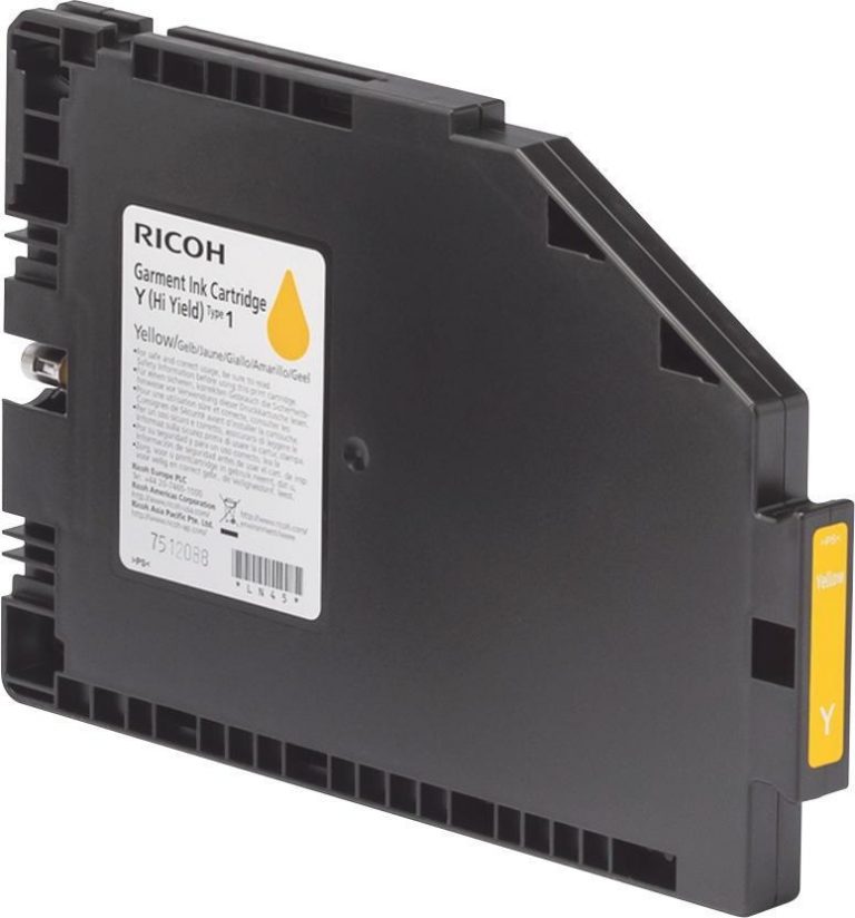 Ricoh Garment Tintenkartusche Type 1 Gelb (100 ml) für Ri 10 0 Textil-Direktdrucker