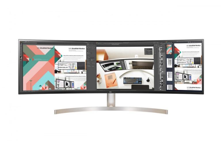 LG Monitor 49WL95C-W QHD-LED-Display 124,46 cm (49") Curved Design schwarz/mattweiß/gold