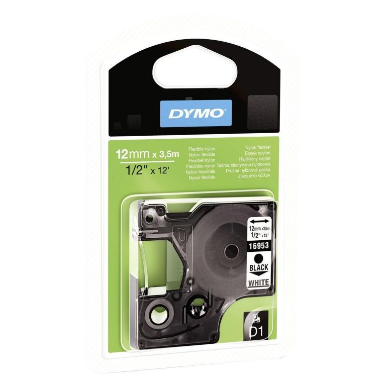 DYMO D1-Nylonband schwarz auf weiß (12 mm x 3,5 m ) für LabelManager und LabelPoint