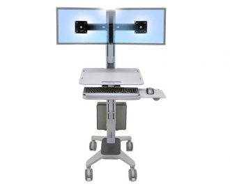 Ergotron Neo-Flex Dual WideView WorkSpace Computerwagen für zwei Monitore bis 55,88 cm 22 Zoll grau