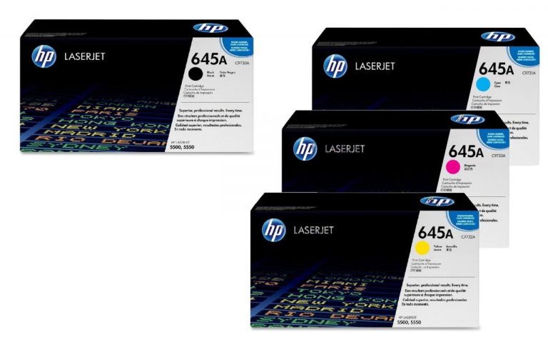 HP Original 645A Toner 4er Set schwarz, cyan, magenta, gelb