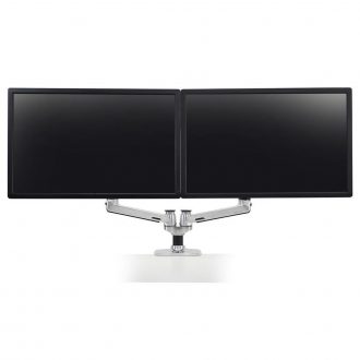 Ergotron LX Dual Monitorarm für zwei Monitore bis 68,58 cm 27 Zoll nebeneinander Tischhalterung Aluminium