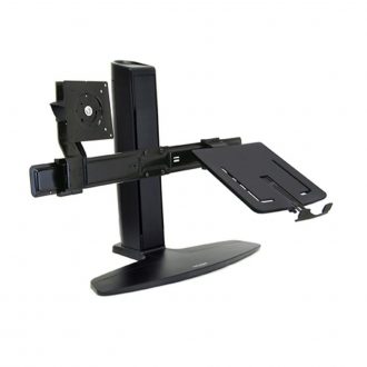 Ergotron Neo-Flex Combo Standfuß Tischhalterung für ein Monitor bis 50,8 cm 20 Zoll inkl. Notebook Halterung schwarz