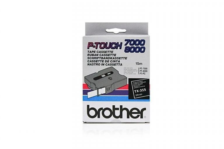 Brother Original P-Touch Farbband weiß schwarz (TX-355)