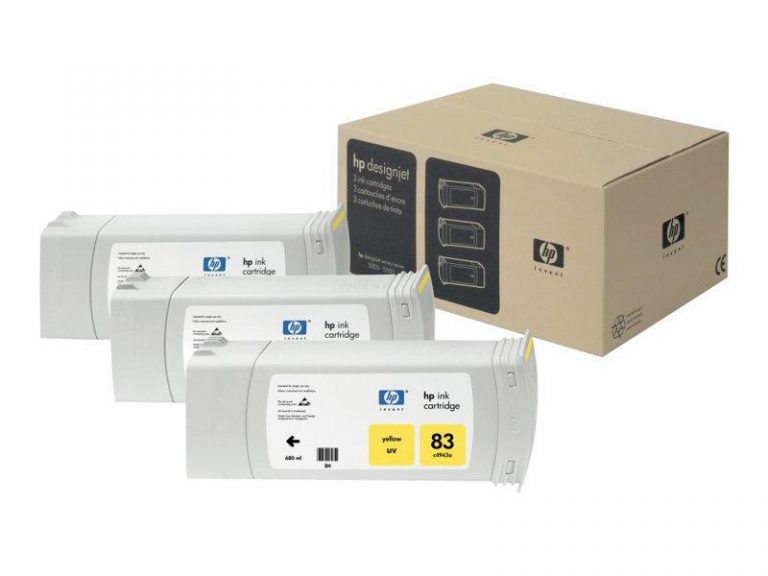 HP Original 83 Druckerpatronen 3x gelb 1.312 Seiten 680ml (C5075A)