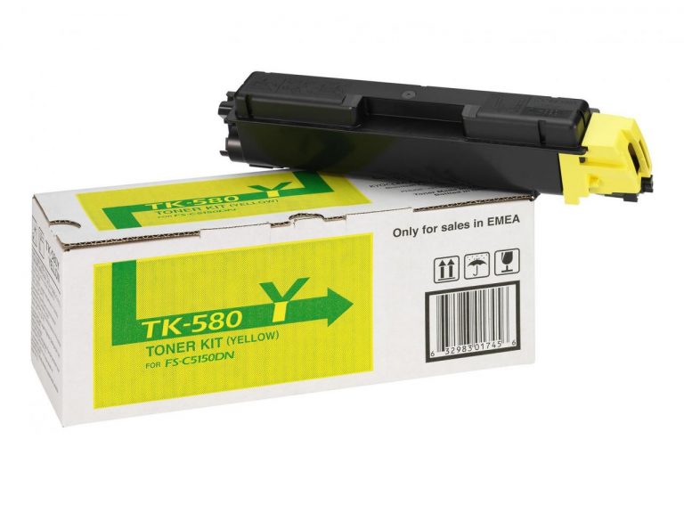 Kyocera Original TK-580Y Toner gelb 2.800 Seiten (1T02KTANL0 ) für ECOSYS P6021cdn, FS-C5150DN