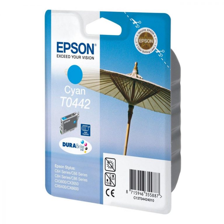Epson Original T0442 Druckerpatrone cyan 420 Seiten 13ml (C13T04424010)