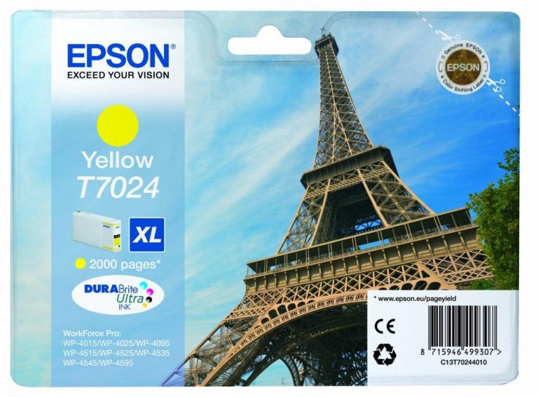 Epson Original T7024XL Druckerpatrone gelb 2.000 Seiten 21,3ml (C13T70244010)