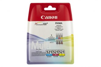 Canon Original Druckerpatronen CLI-521 Multipack cyan, magenta, gelb 446 Seiten 9ml (2934B010)