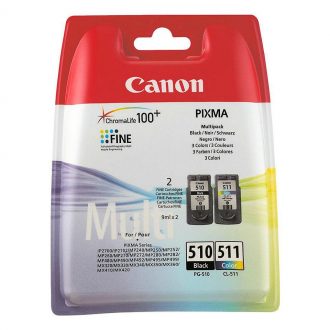 Canon Original PG-510/CL-511 Druckerpatronen Multipack (schwarz, cyan, magenta, gelb) 9ml (2970B010)