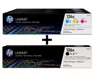 HP Original 126A Toner 5er Set - schwarz (2), cyan, magenta, gelb