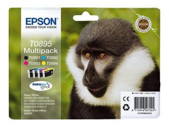 Epson Original T0895 Druckerpatronen MultiPack schwarz cyan magenta gelb Blister (C13T08954020)