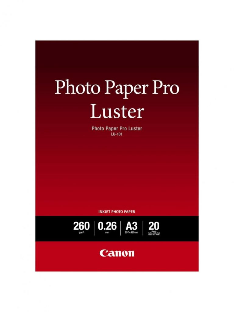 Canon Fotopapier Pro Luster LU-101 glänzend A3 (297 x 420 mm) 260 g/m² - 20 Blatt (6211B007)
