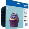 Brother Original LC123 Druckerpatronen - 4er Multipack (schwarz, cyan, magenta, gelb) 600 Seiten (LC123VALBPDR)
