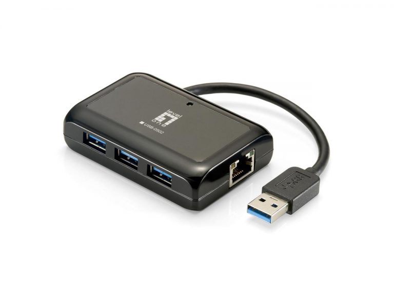 LevelOne USB-0502 Netzwerkadapter USB 3.0 zu Gigabit Ethernet, 3x USB 3.0-HUB