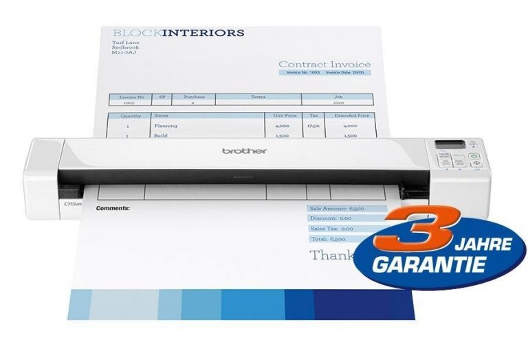 Brother DS-820W Mobiler Scanner mit Wireless-LAN (600x600 dpi, SD-Kartenspeicher, USB 2.0) (DS820WZ1)