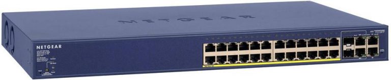 Netgear FS728TP 24-Port 10/100 MBit/s PoE Smart Managed Pro Switch mit 4 Gigabit-Ports