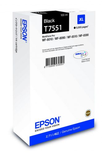 Epson Original T7551XL Druckerpatrone schwarz 5.000 Seiten 100ml (C13T755140)