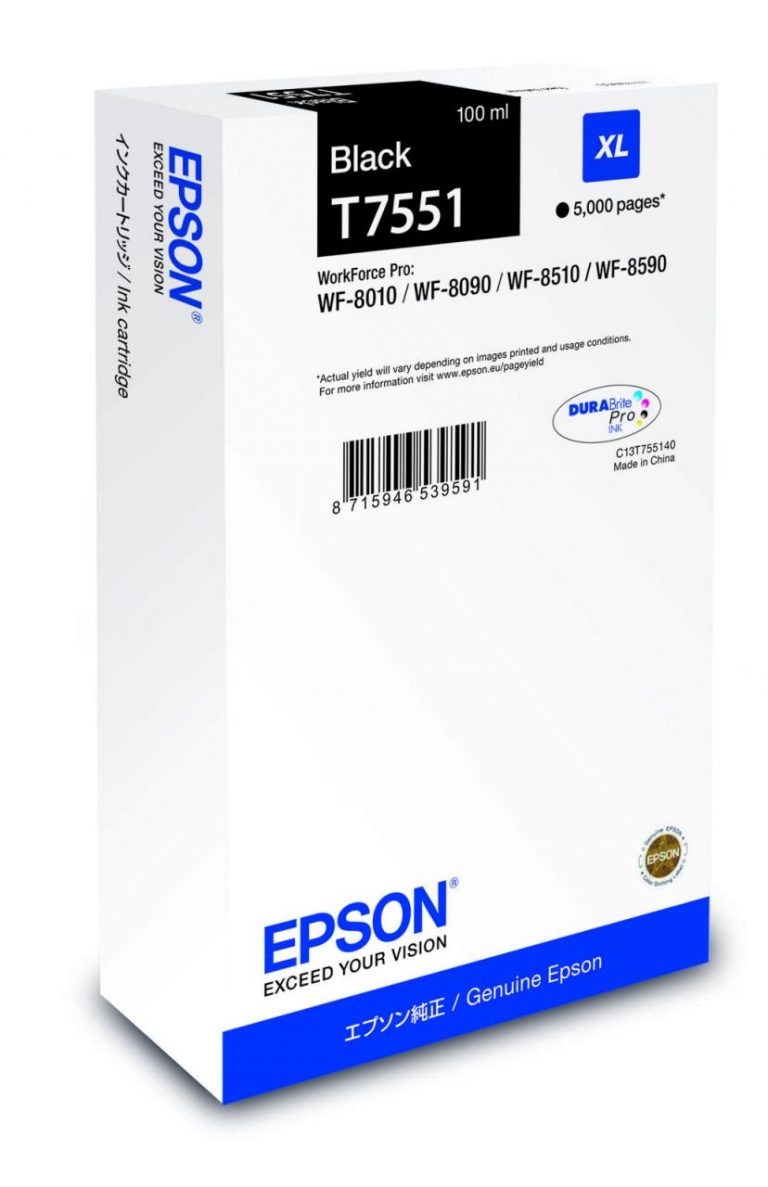 Epson Original T7551XL Druckerpatrone schwarz 5.000 Seiten 100ml (C13T755140)