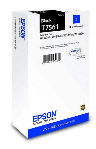 Epson Original T7561L Druckerpatrone schwarz 2.500 Seiten 50 ml (C13T756140)