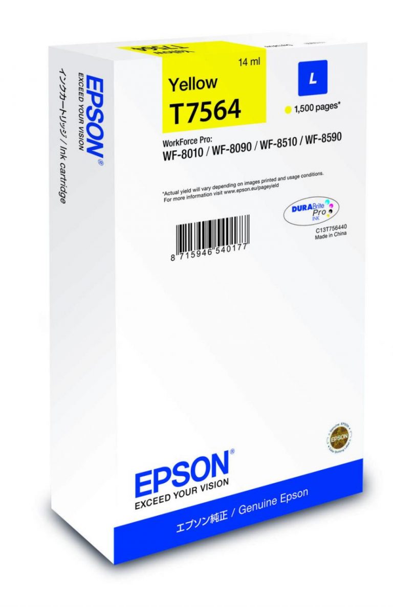Epson Original T7564L Druckerpatrone gelb 1.500 Seiten 14ml (C13T756440)