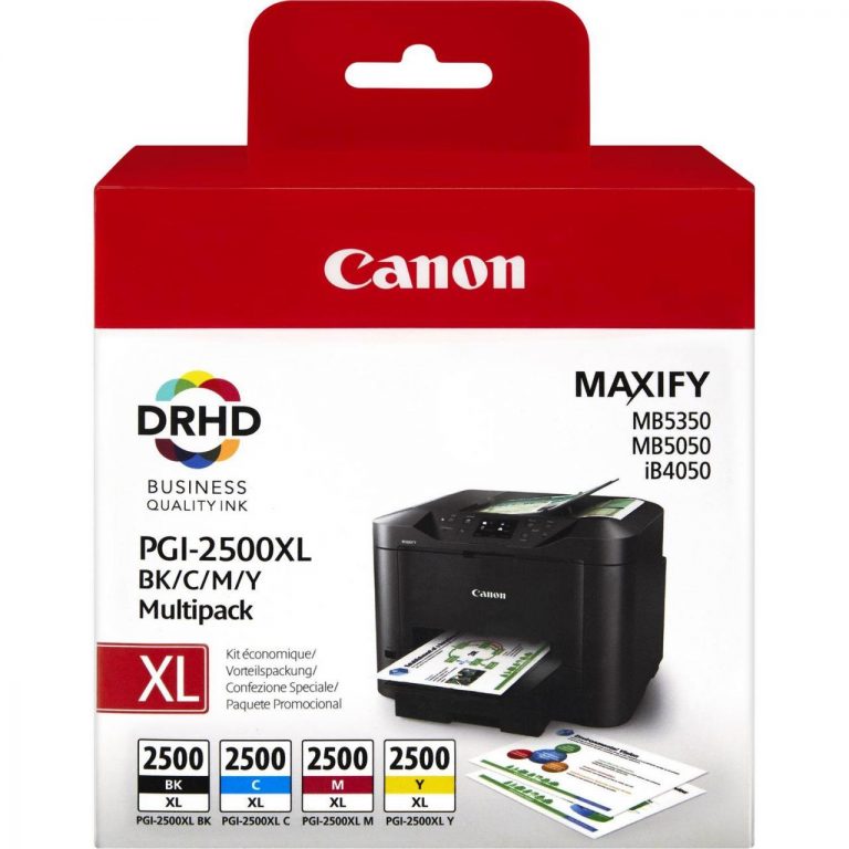 Canon PGI-2500XL BK/C/M/Y Original Tintenpatronen 4er-Pack schwarz 70,9ml, cyan, magenta, gelb je 19,3ml