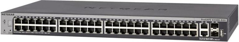 Netgear S3300-52X (GS752TX) 48-Port Gigabit Stapelbarer Smart Managed Pro Switch mit 4 10G Ports