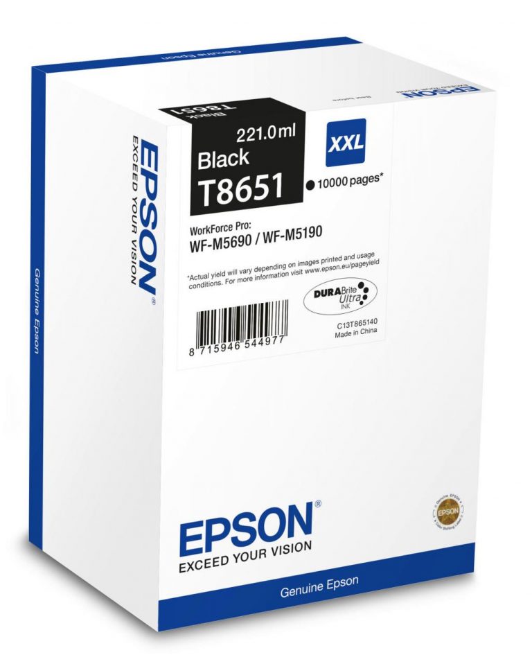 Epson Original T865140 XXL Druckerpatrone schwarz 10.000 Seiten 221ml (C13T865140)