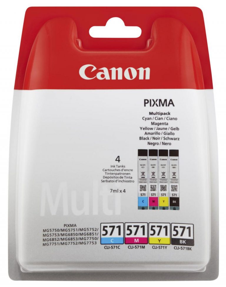 Canon Original Druckerpatronen CLI-571 Multipack schwarz, cyan, magenta, gelb (0386C005)