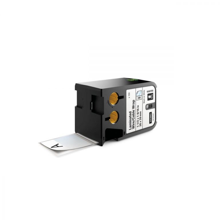 DYMO XTL 150 Permanentband, Vinyl Schwarz auf Weiß (39 x 38 mm)