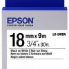 Epson Etikettenkassette LK-5WBN - Standard - schwarz auf weiß - 18mmx9m
