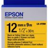 Epson Etikettenkassette LK-4YBW - Stark haftend - schwarz auf gelb - 12mmx9m