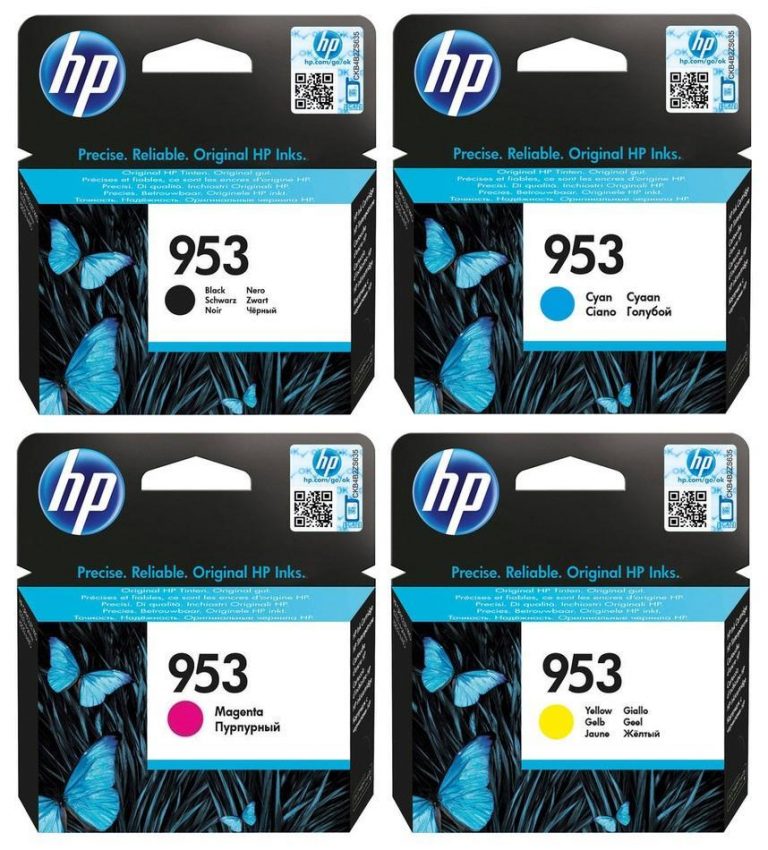 HP Original 953 Druckerpatronen 4er Set schwarz, cyan, magenta, gelb