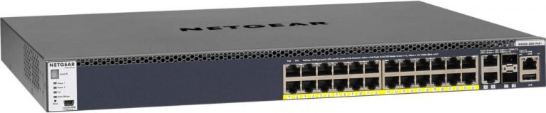 Netgear M4300-28G-PoE+ (GSM4328PB) 24-Port Gigabit PoE+ Stapelbarer Managed Switch mit 4 10G Ports (1000W PSU)