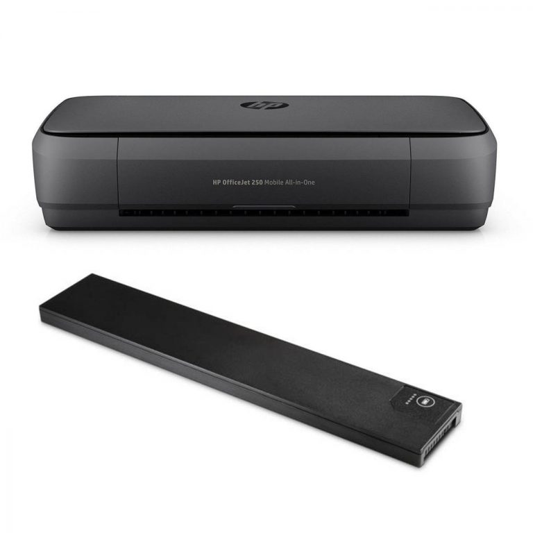 HP OfficeJet 250 Mobile Tintenstrahl-Multifunktionsgerät + HP Lithium-Ionen Drucker-Akku M9L89A