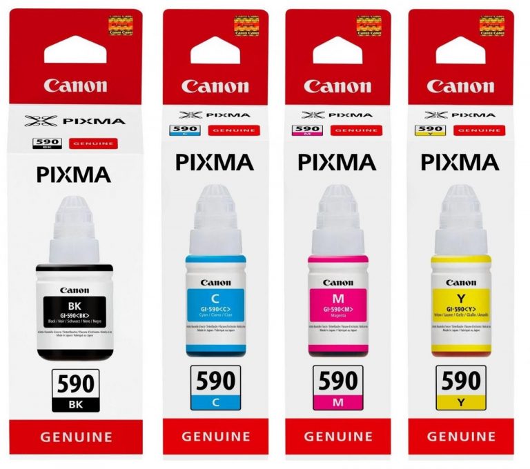 Canon Original Nachfülltinte GI-590 4er-Set schwarz, cyan, magenta, gelb