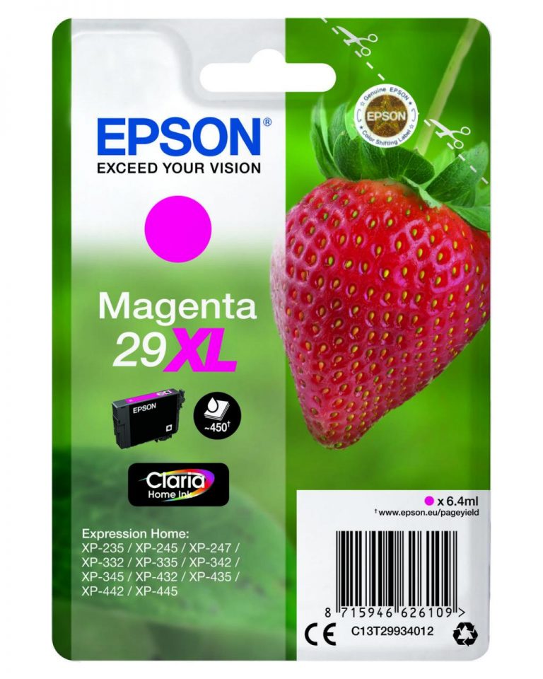 Epson Original 29XL Erdbeere Druckerpatrone magenta 450 Seiten 6,4ml (C13T29934012)