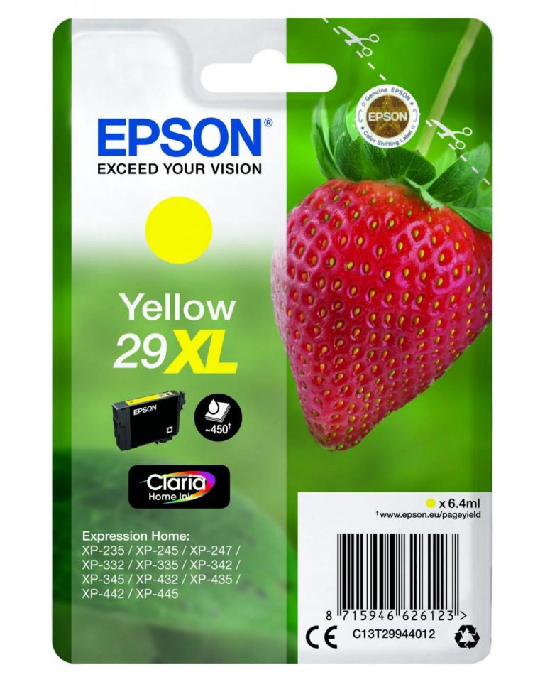 Epson Original 29XL Erdbeere Druckerpatrone gelb 450 Seiten 6,4ml (C13T29944012)