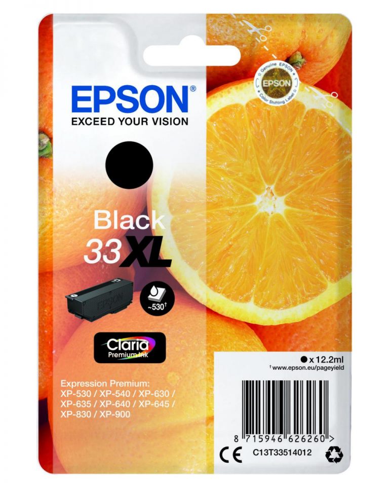 Epson Original 33XL Orange Druckerpatrone schwarz 530 Seiten12,2 ml (C13T33514012)