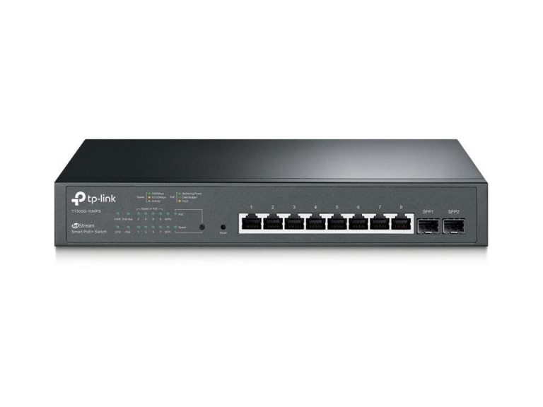 TP-LINK JetStream T1500G-10MPS 8-Port Gigabit + 2 SFP-Slots PoE+ Switch