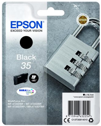 Epson Original 35 Schloss Druckerpatrone schwarz 900 Seiten 16,1ml (C13T35814010)