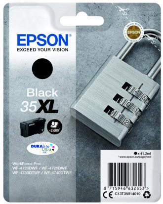 Epson Original 35XL Schloss Druckerpatrone schwarz 2.600 Seiten 41,2ml (C13T35914010)