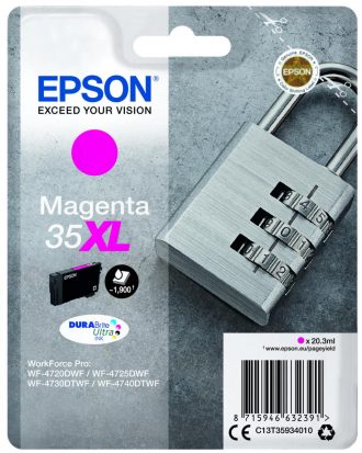 Epson Original 35XL Schloss Druckerpatrone magenta 1.900 Seiten 20,3ml (C13T35934010)