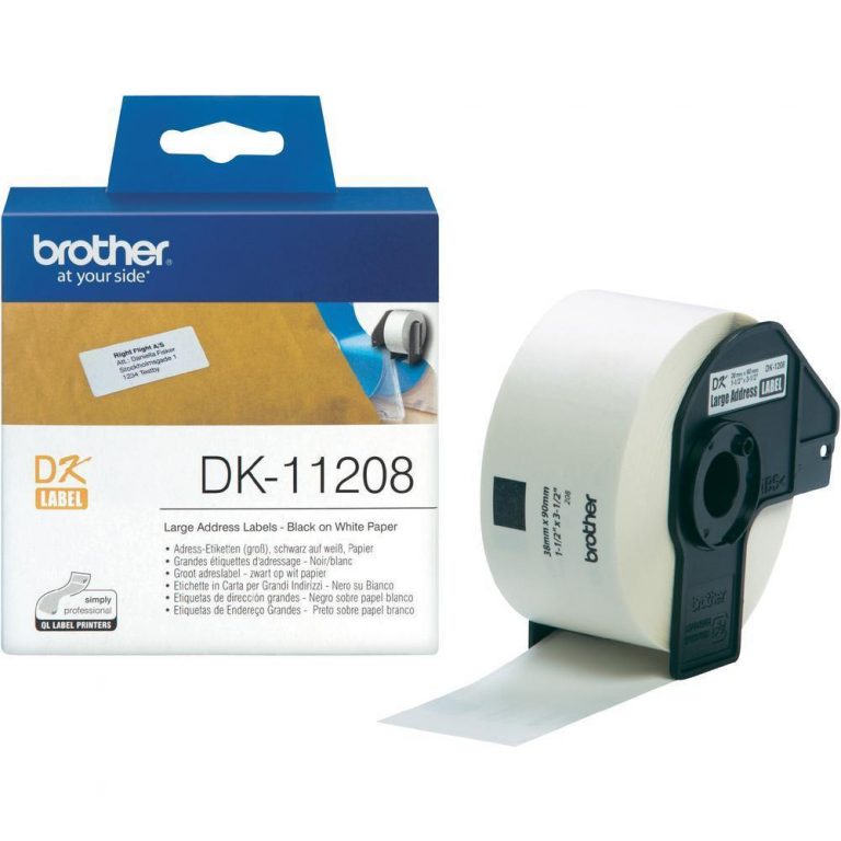 Brother DK-11208 - Adressetiketten 400 ) - für QL 1050, 1060 , 500, 550, 560, 570, 580, 650, 700, 710, 720