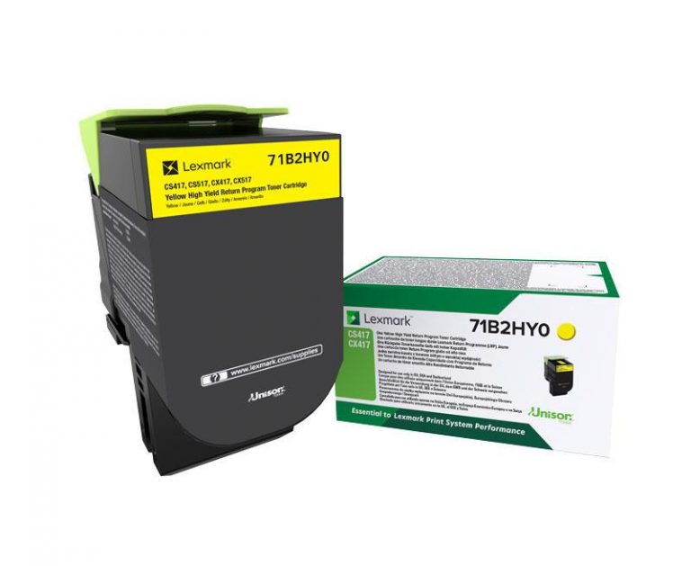 Lexmark Original Toner gelb 3.500 Seiten (71B2HY0) für CS417dn, CS517de, CX417de, CX517de