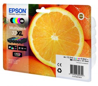 Epson Original 33 Orange Druckerpatronen Multipack photo schwarz, schwarz, cyan, magenta, gelb (C13T33374011)