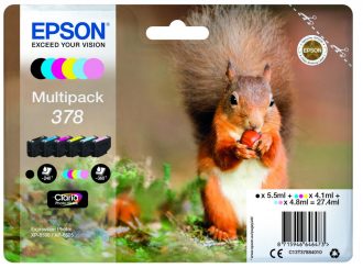 Epson Original 378 Eichhörnchen Druckerpatronen 6er Multipack schwarz, cyan, cyan hell, magenta, magenta hell, gelb