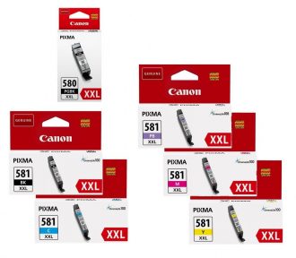 Canon Original Druckerpatronen PGI-580PGBK+ CLI-581XXL Multipack 6er-Set schwarz,cyan,fotoblau,magenta,gelb